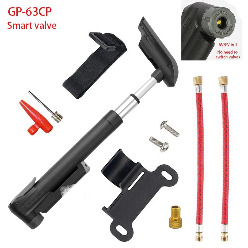 

Giyo Bicycle Pumps GP-04S/41S/63CP Mini 120 Psi MTB Mountain Road Bike Pump Smart Schrader /Presta Valve Tire Inflator AV/FV