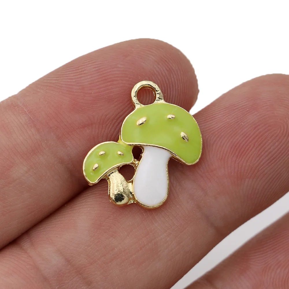 5 шт. подвеска в виде зеленых грибов для изготовления ювелирных изделий |