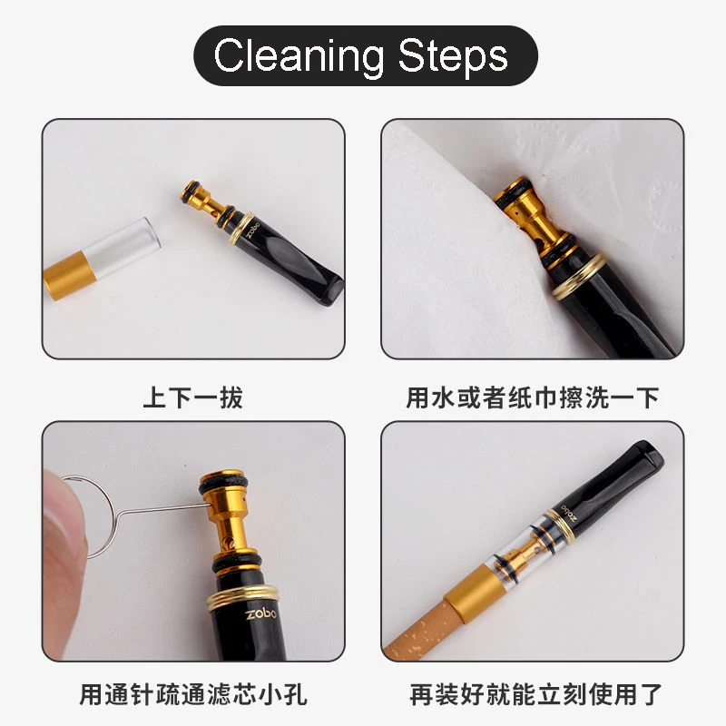 Держатель сигарет Zobo мужской с двойным фильтром циркуляция дыма 10 мм моющаяся