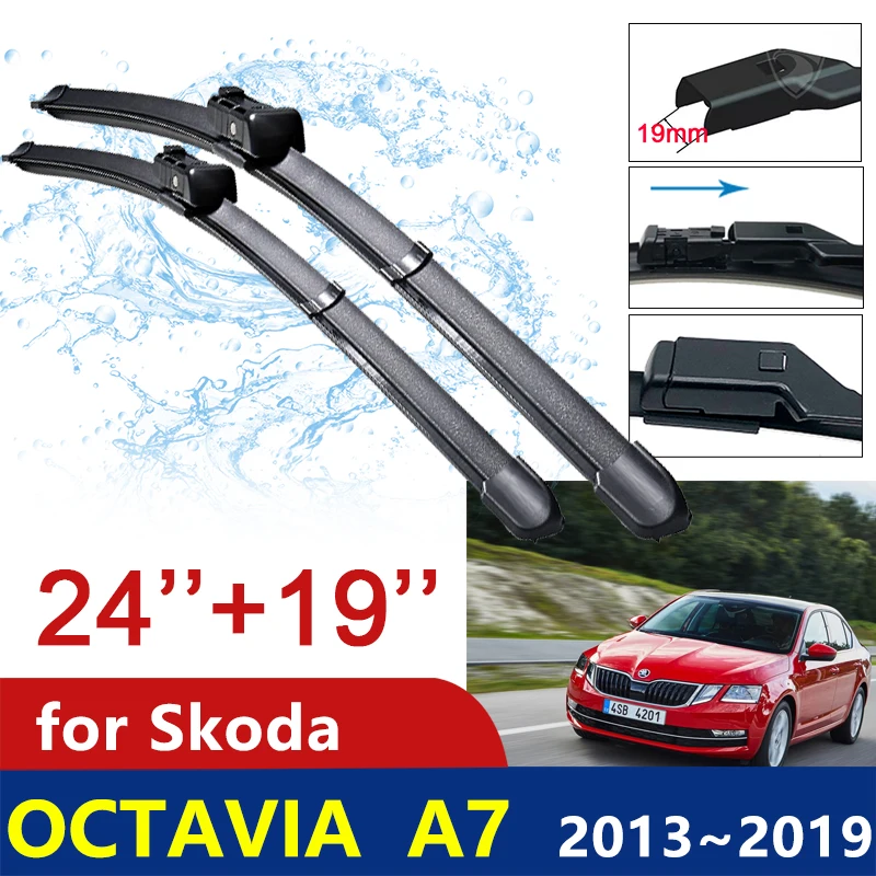 

for Skoda Octavia A7 3 MK3 5E 2013~2019 Front Windscreen Windshield Wipers Car Accessories Car Wiper Blades 2014 2015 2016 2017