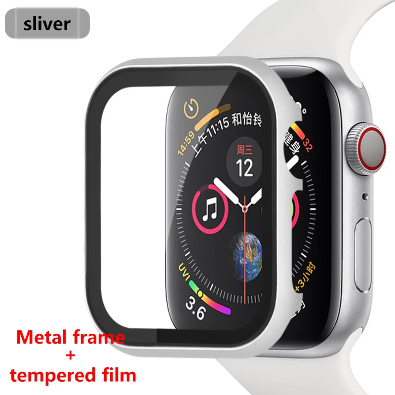 Luxury case Strap for apple watch series 5 4 3 SE 6  Aluminum Metal protector bumper for Apple watch cover 44mm 40mm 38mm 42mm