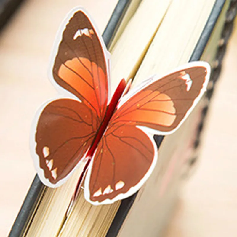 10 шт. милые красивые закладки в форме бабочки kawaii бумажные для книг