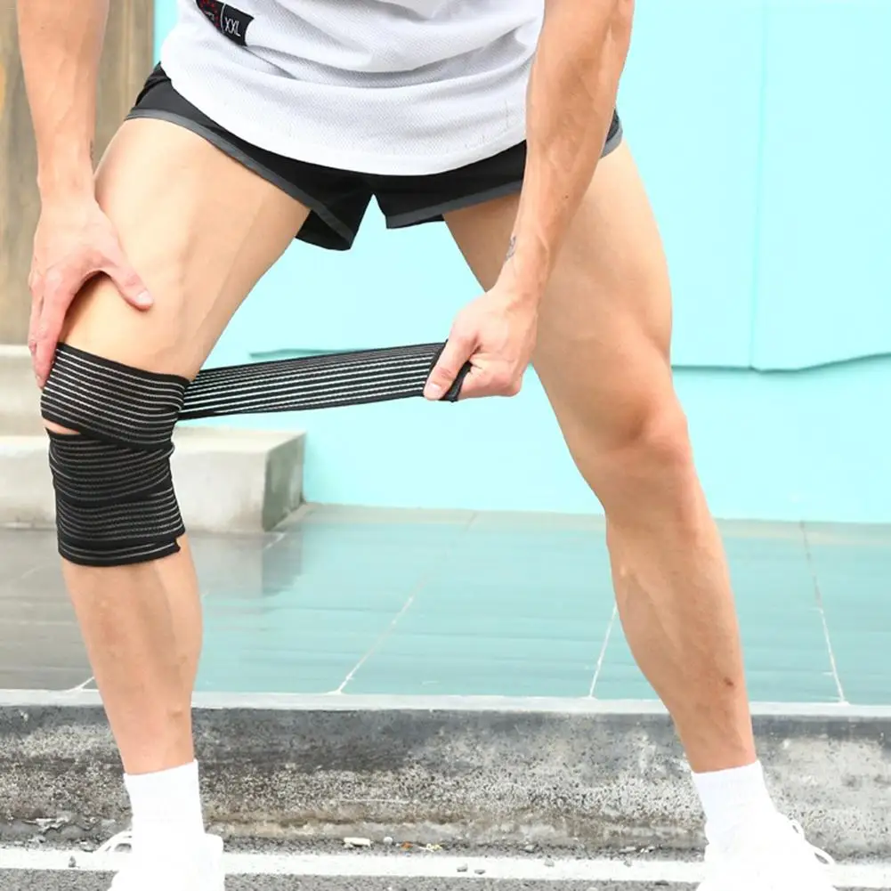 130 см компрессионная повязка на колено приседания тяжелая атлетика