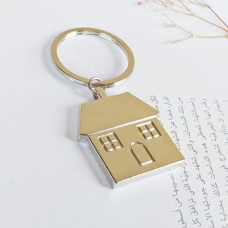 house key chain hut small gift key pendant new real estate opening gift wholesale can be laser lettering k1523 free global shipping