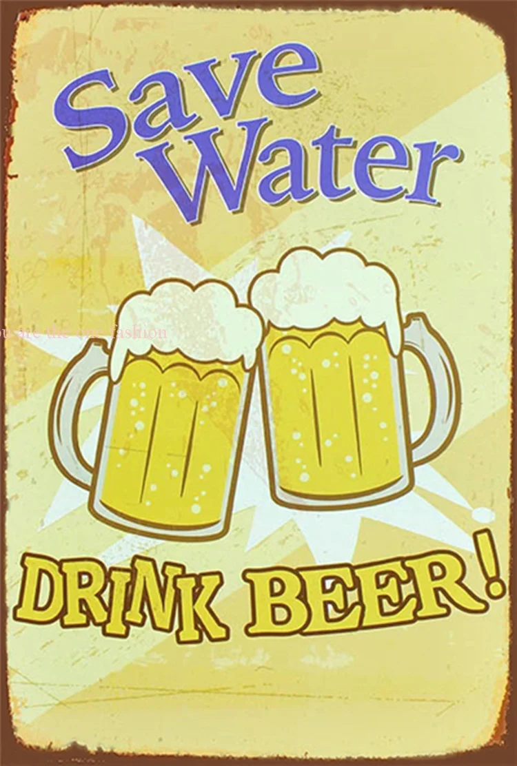 Металлическая жестяная вывеска для напитков пива без работы знаки в стиле ретро