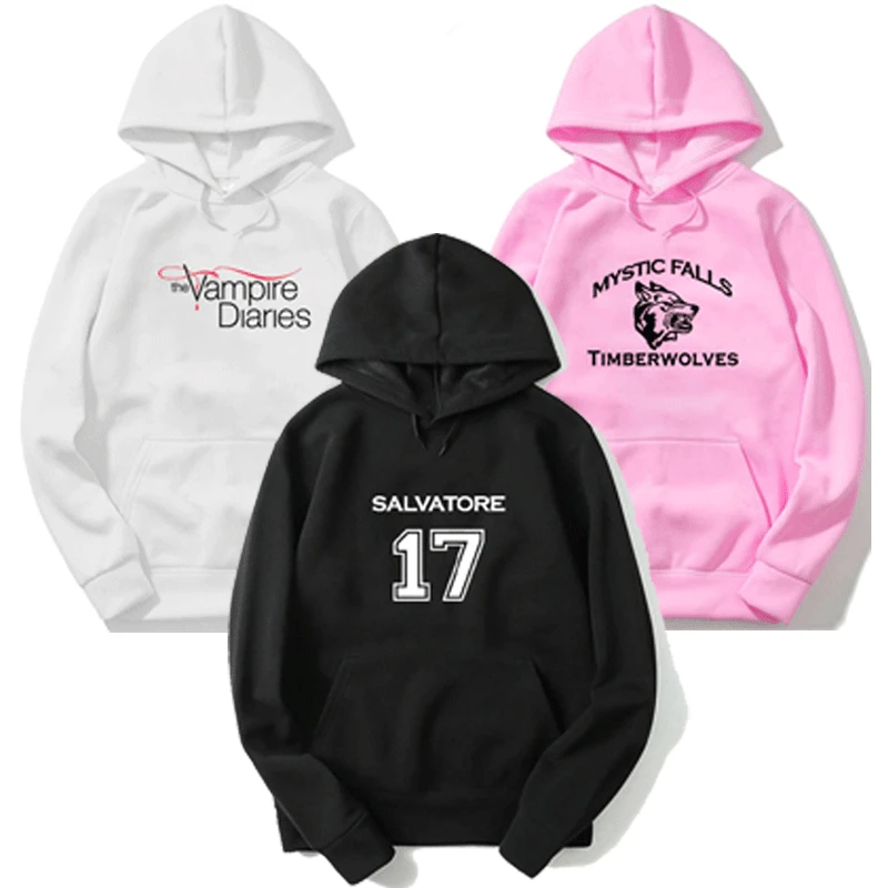 

The Vampire Diaries Men and Women Long Sleeve Hoodies Casual Sweatshirt Boys Girls Hoodies Unisex Casual Hoodie