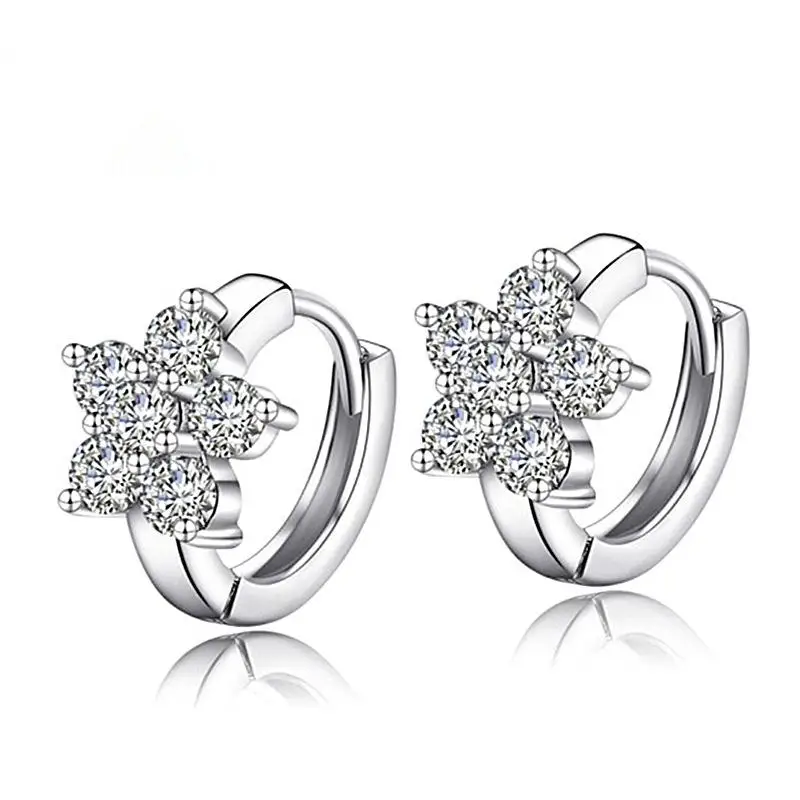

Snowflake Earrings for women 2020 Diamond Zircon Drop Earrings Fashion Jewelry White Clip Ear Buckle Earrings Christmas Gifts