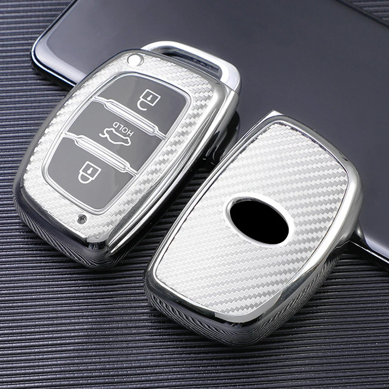 

TPU Carbon Car Remote Key Case For For Hyundai Tucson Sonata Fe Creta ix25 ix35 ix45 i10 i20 i30 i40 Verna Solaris Mistra Elantr