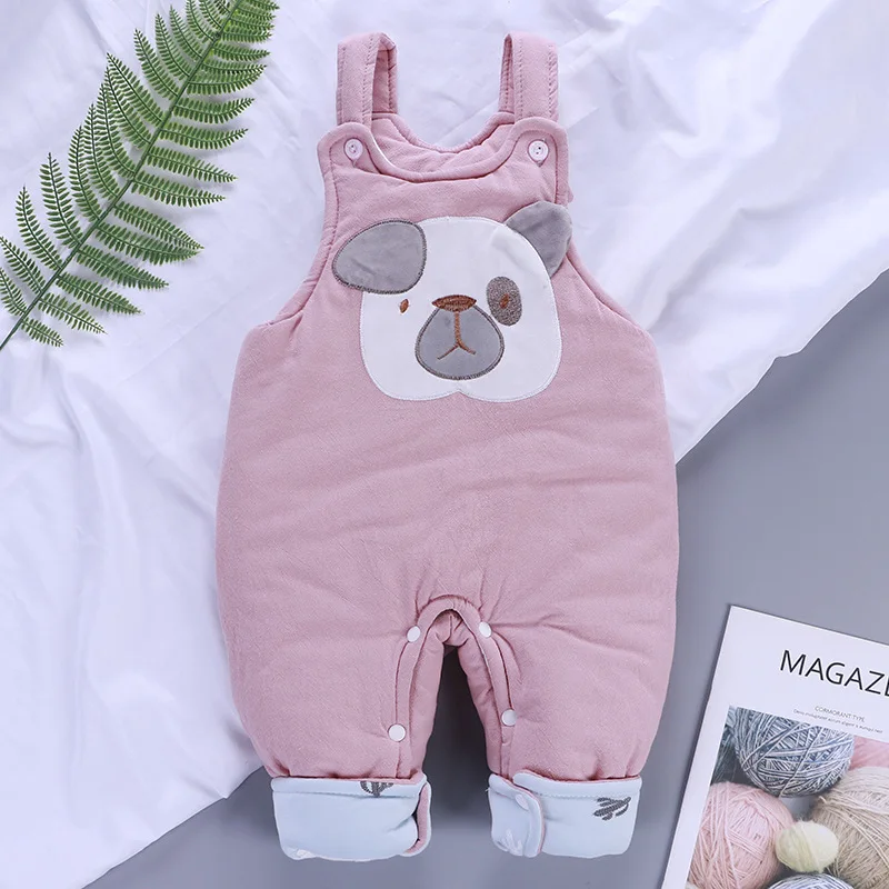 Зимние Детские Комбинезоны из чистого хлопка с подтяжками для малышей