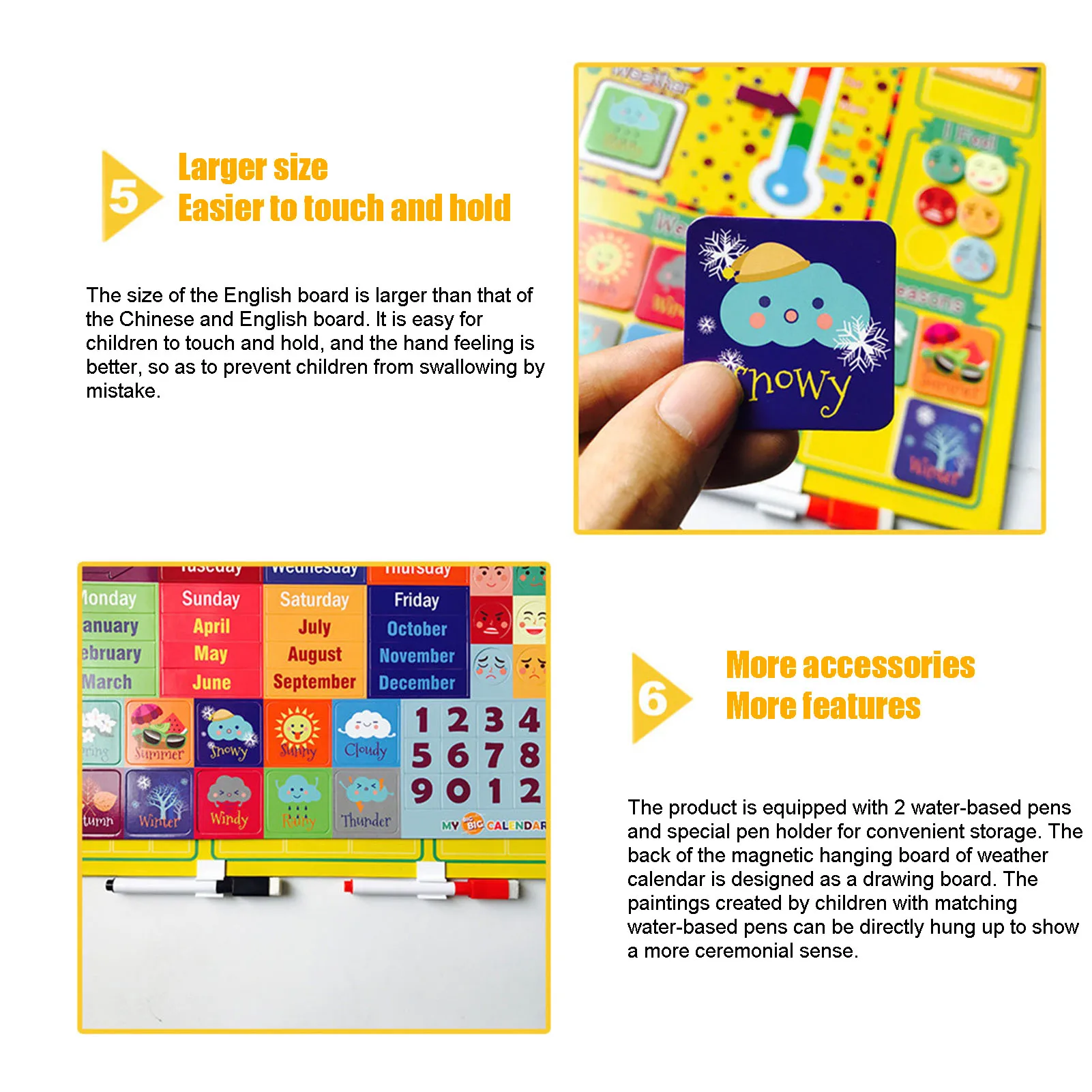 

English Weather Calendar Innovative Magnetic Board Creative Early Childhood Education Toy Beginner Calendar Toy