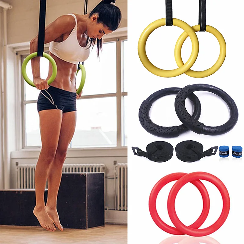 

Professional Gymnastic Ring Pull Up Gym With Adjustable Strap Workout For Home Crossfit Body Strength Muscle Training Fitness