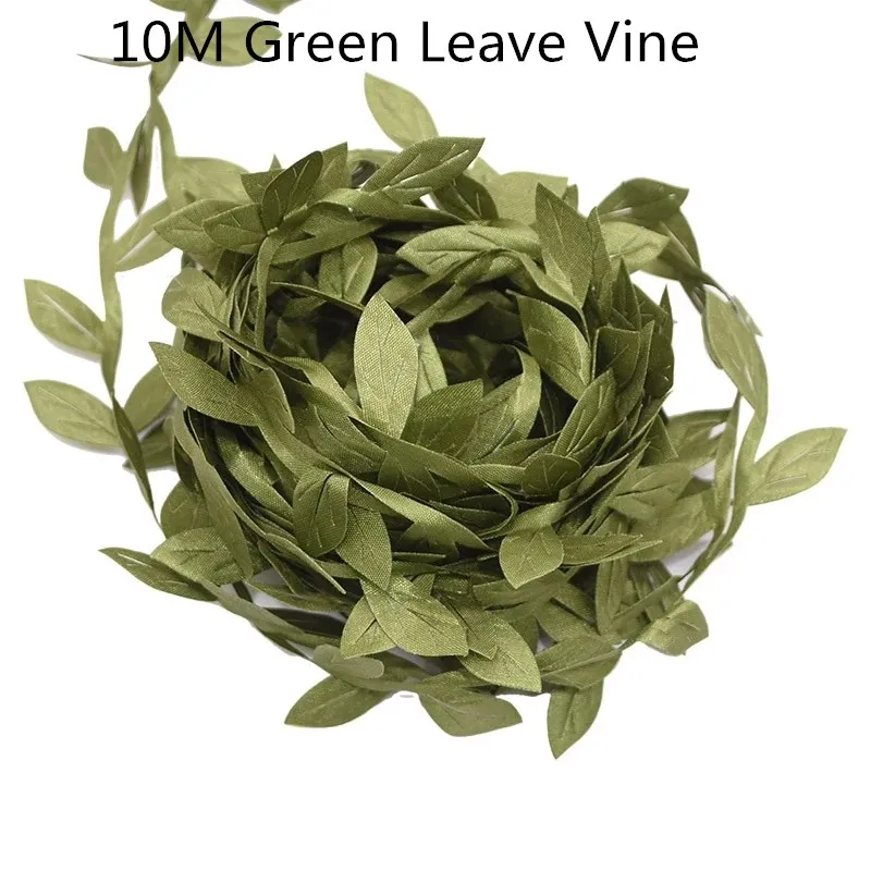 Искусственные зеленые листья ротанга 10 м цветы ручной работы виноградный венок
