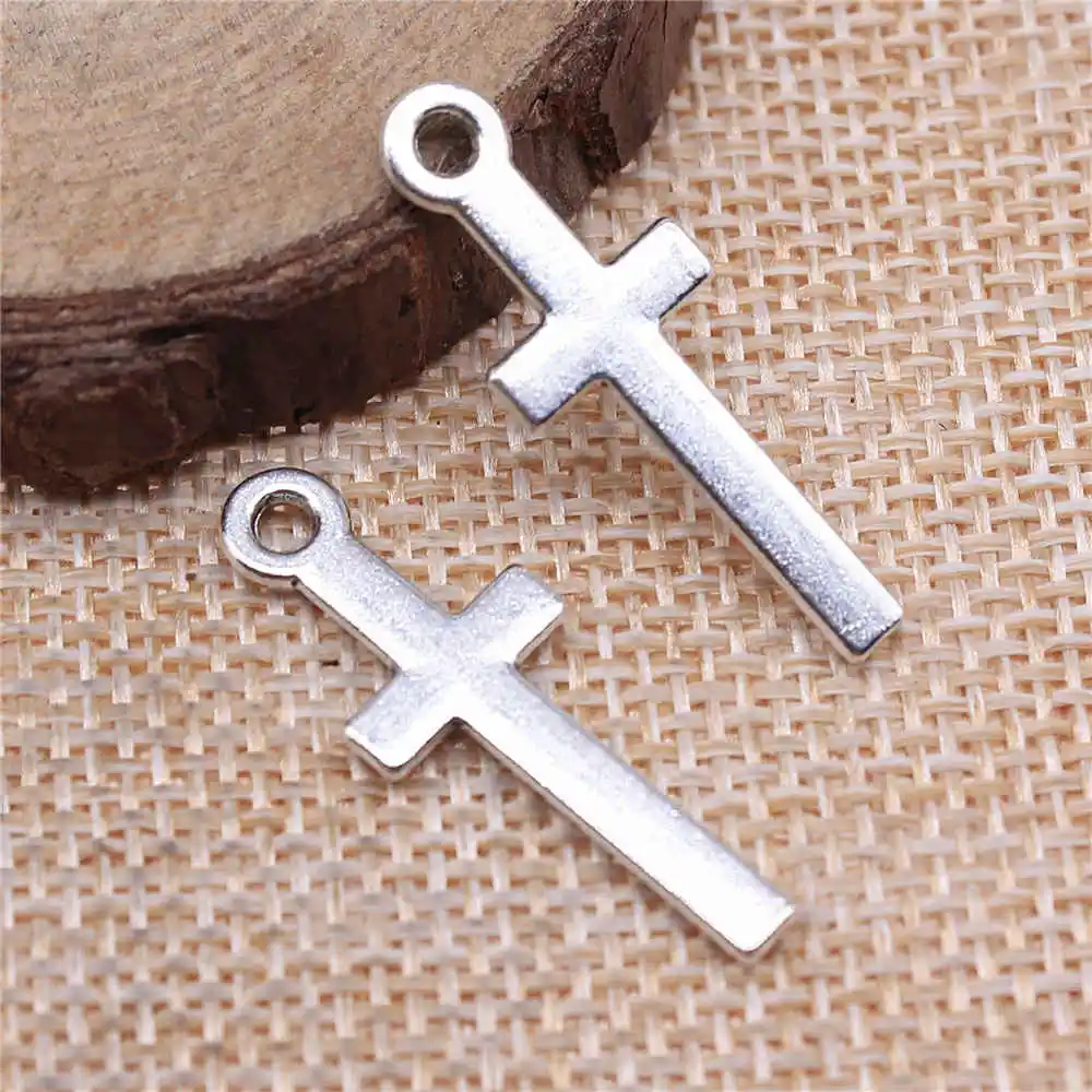 

Jewelery Pendants Making Charms For Jewelry 10pcs Cross Charms 30x11mm Antique Silver Plated