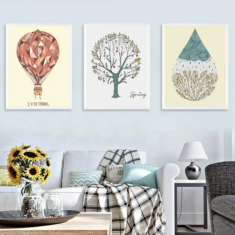 

3 набора краски по номерам, масляная краска, постмодерн, пейзаж на холсте, акриловый ландшафт, декоративный ландшафт, стена