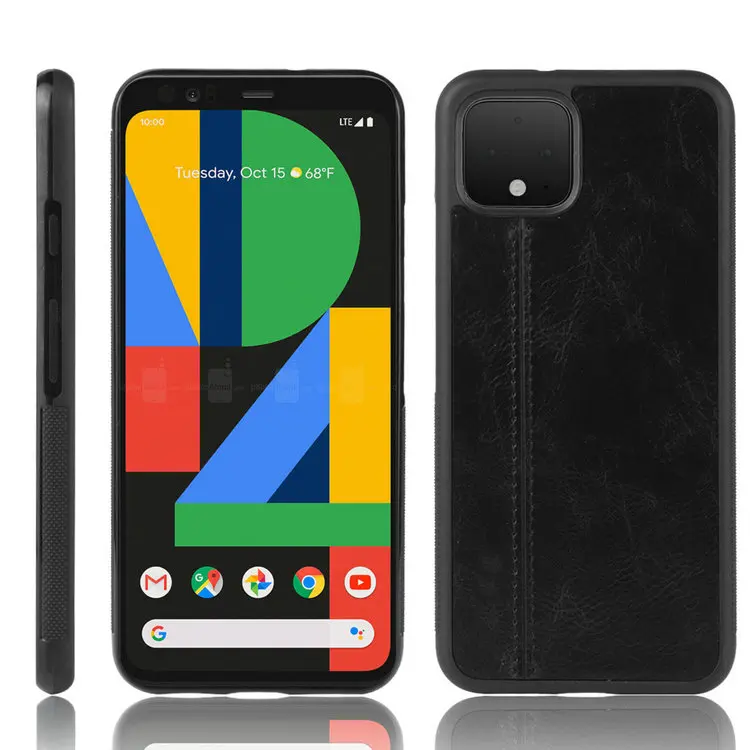Черный Роскошный кожаный чехол в сдержанном стиле для Google Pixel 4 XL чехол TPU бампер чехол Pixel 4XL Pixel XL4 3 3A XL 3XL XL3 задняя крышка Pixel4 - Цвет: Черный