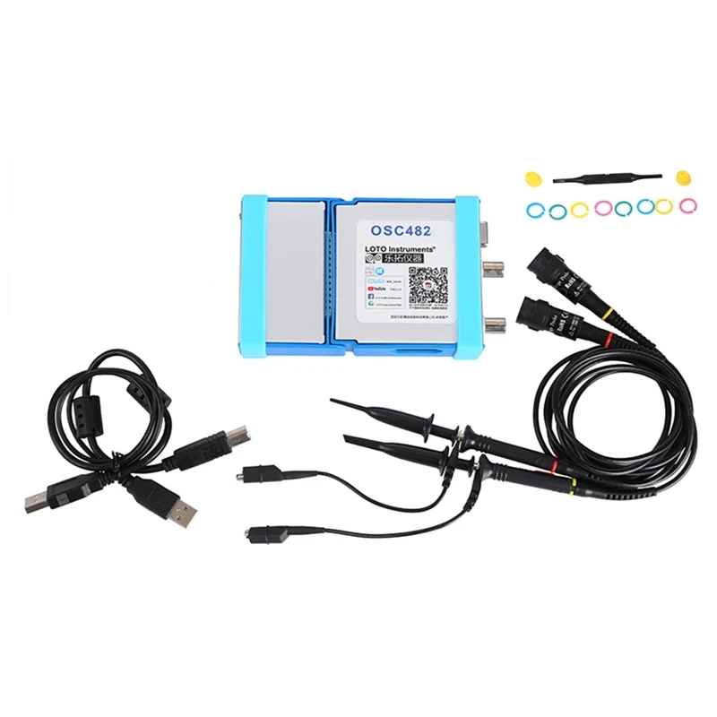 

LOTO USB PC Oscilloscope OSC482 OSC482X 50MS/s BW20MHz 2 CH Oscilloscope Signal Generator Logic Analyzer 8~13 bit Resolution