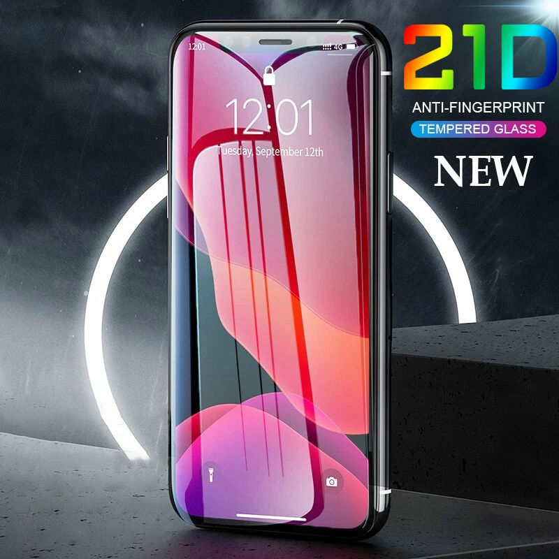 21d полное покрытие из закаленного стекла для iphone 11 pro max Защита экрана xr 7 8 6 6s plus x xs