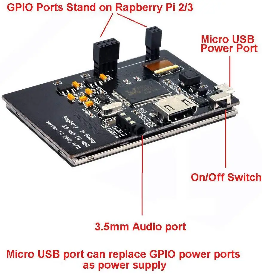 3,5 дюймов HDMI LCD TFT сенсоный экран дисплей для Raspberry pi 2 и Pi 3 Модель B аудио выход со стилусом