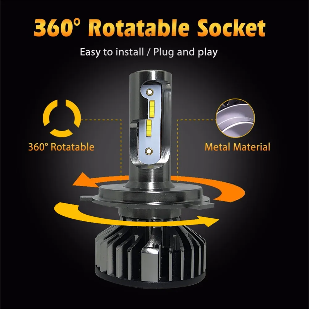 Декодирование автомобиля лампы для передних фар H4 светодиодный H7 H11 H1 H3 H8 9005 9006 30W