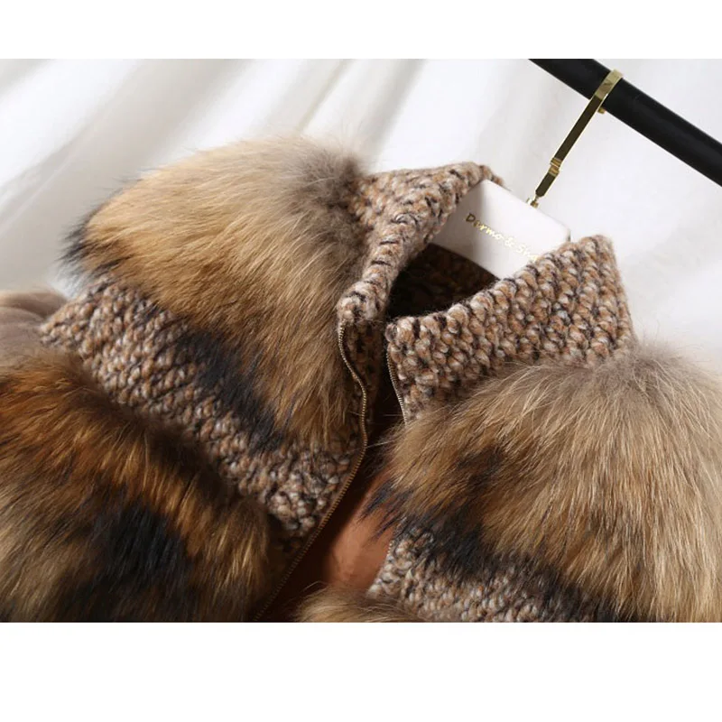 Женское пальто из натурального Лисьего меха с круглым вырезом теплая Женская