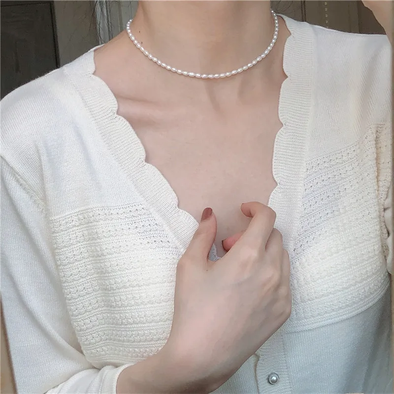 

Liemjee личность, модные украшения для вечеринок, бусины в форме риса, жемчужное ожерелье для женщин, Очаровательное ожерелье с именем, подарок ...