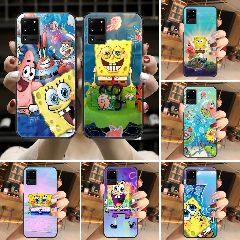 

Funny Cartoon Sponges Cute Phone case For Samsung Galaxy Note 4 8 9 10 20 S8 S9 S10 S10E S20 Plus UITRA Ultra black silicone