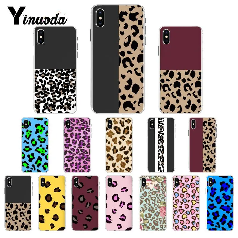 Yinuoda Fashion Leopard Print Colorful Pattern TPU Soft Phone Case for iPhone 8 7 6 6S X XS MAX 5 5S SE XR 11 Pro Max | Мобильные