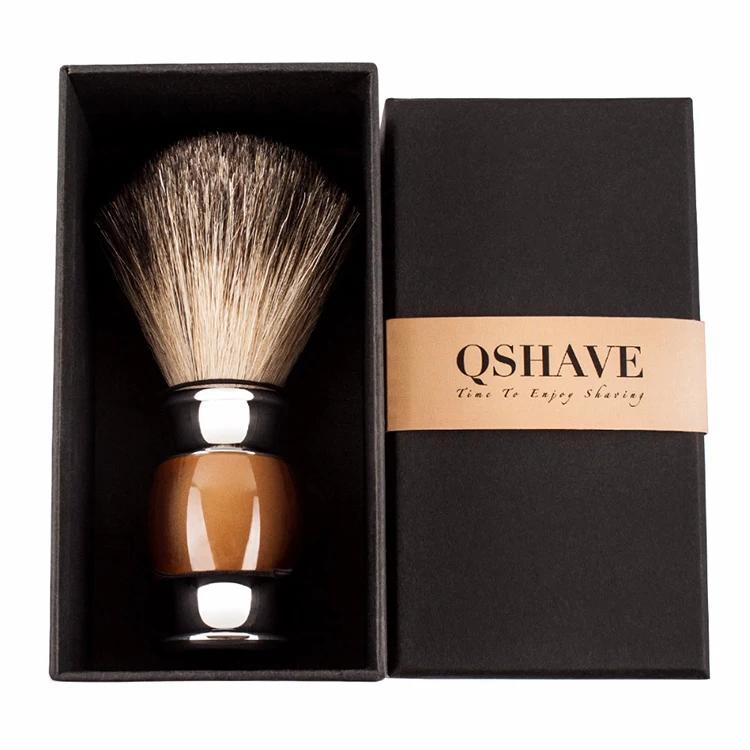 Qshave, для мужчин, чистая барсучья шерсть, щетка для бритья,, для двойного края, безопасная, прямая, Классическая, безопасная бритва, имитация Агата