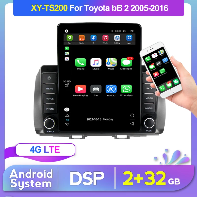

DSP Android автомобильный радиоприемник, стерео Мультимедийный плеер для Toyota BB 2 2005-2016 Daihatsu материал 2007/8/9/10, Авторадио, GPS-навигация