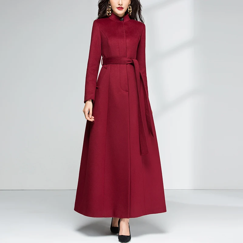 

Новинка 2020, модное Брендовое элегантное женское длинное пальто, зимняя приталенная шерстяная куртка, кашемировое пальто, ветровка стандарт...