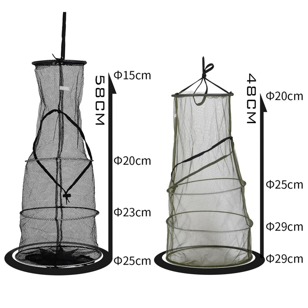 Портативная рыболовная корзина с отверстием 1 мм Складная сетка-краб для рыбалки