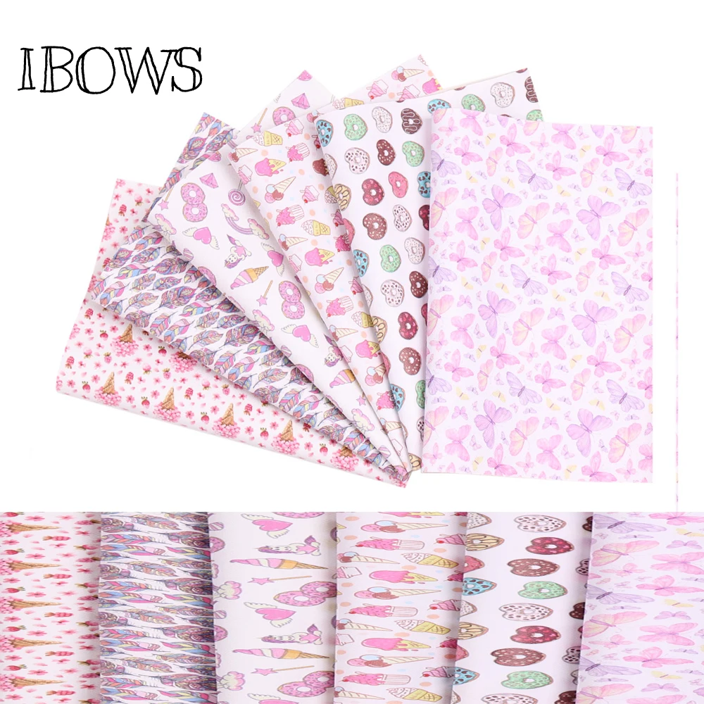 IBOWS, 22*30 см, 1 шт., на день Святого Валентина, искусственная кожа, лист, цветок, сердце, набивная ткань, сделай сам, бант для волос, украшение для праздника, дома