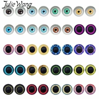 julie wang 6 30mm in pairs dragon eyes cabochons flatback round pupil glass human doll eyes round jewelry making accessory