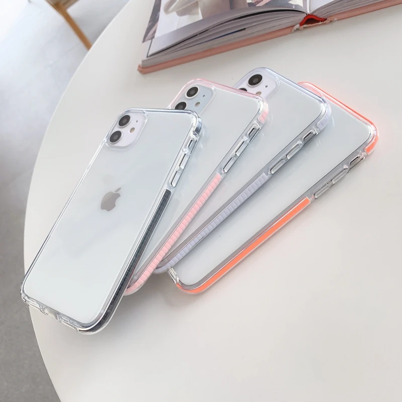 

Прозрачный противоударный чехол для iPhone 12 11 Pro Max 12 Mini XR XS Max 6 6S 7 8 Plus X SE 2020, полностью мягкий чехол-накладка из ТПУ для телефона