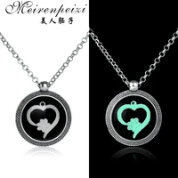 luminous glow in the dark animal pet memorial necklaces cat dog puppy pendant necklace jewelry for pet lovers
