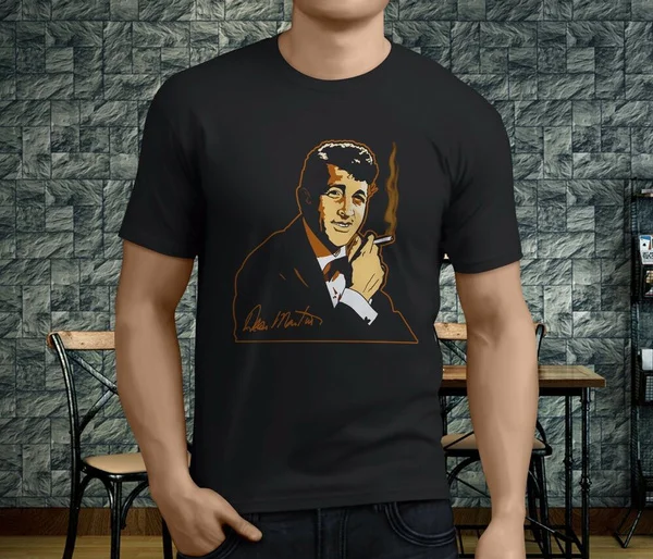

New Popular Dean Martin Classic Music Legend Men's Black T-Shirt