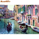 RUOPOTY Алмазная вышивка пейзаж 5D DIY алмазная живопись картина Стразы Венеция-город на воде мозаика художественные наборы Настенный декор