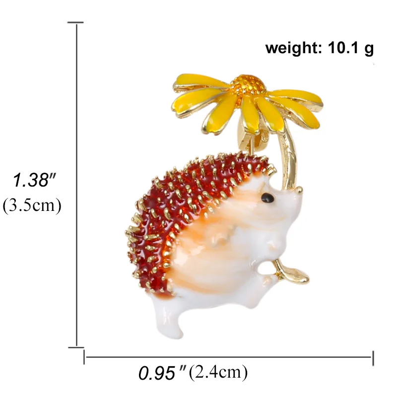 

Cute Hedgehog Brooch Fashion Daisy Brooches For Women Animal Jewelry Funny Winter Design High Quality New 2020