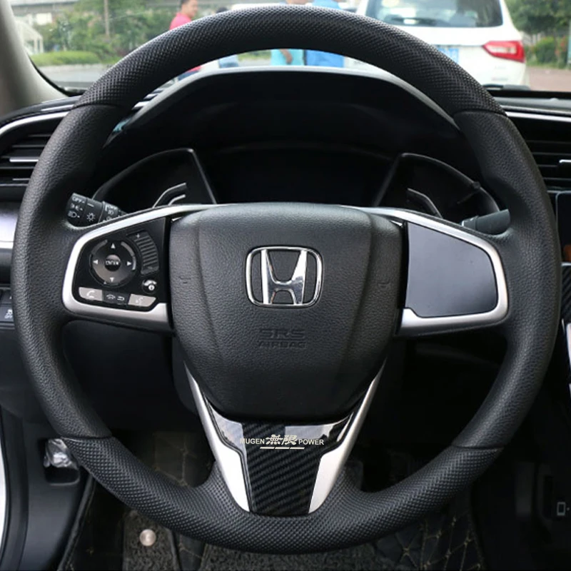 MUGEN POWER SPORT Car Steering Wheel metal decoration Fits for Honda Civic 10th FC/FK 2016 2017 2018 2019 | Автомобили и
