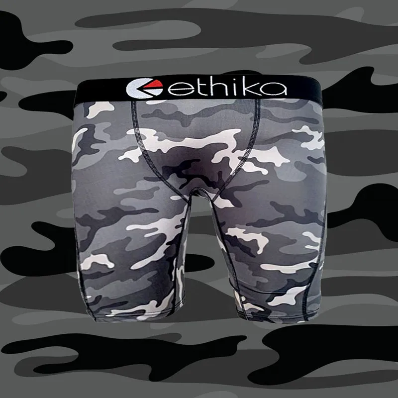 

Мужские спортивные шорты-боксеры Ethika, мягкие дышащие быстросохнущие мужские спортивные шорты-боксеры с камуфляжным принтом