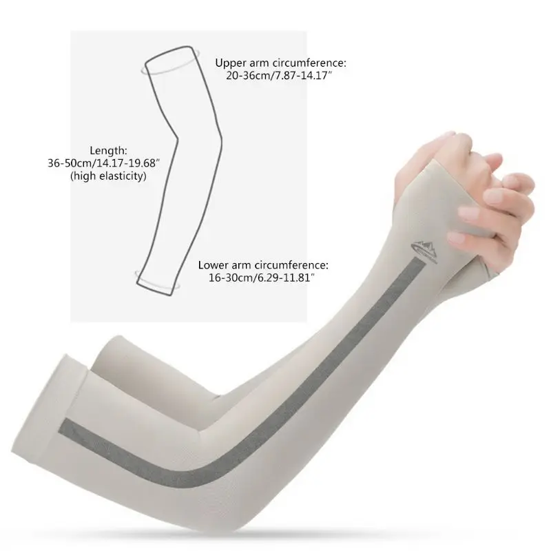 

Unisex UV Sun Protection Ice Silk Cooling Arm Sleeves UPF 50 Compression Cover XX9D