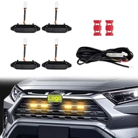 front grille upgrade led lamps 4 pcs white yellow lights for toyota rav4 50 series april 2019 mxaa52 mxaa54 axah52 axah54