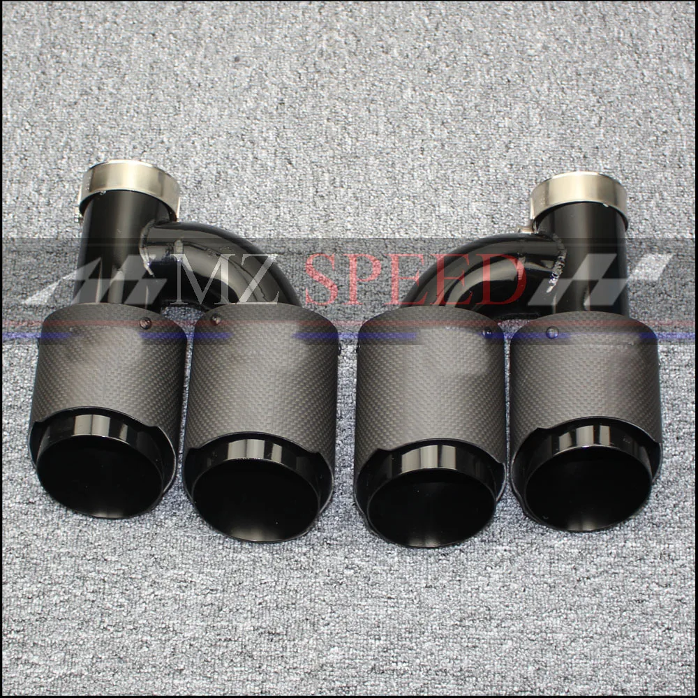 Car exhaust pipe H Model A.K Carbon Exhausts Dual End Tips for BMW BENZ AUDI VW Exhaust Muffler Pipes Tail | Автомобили и