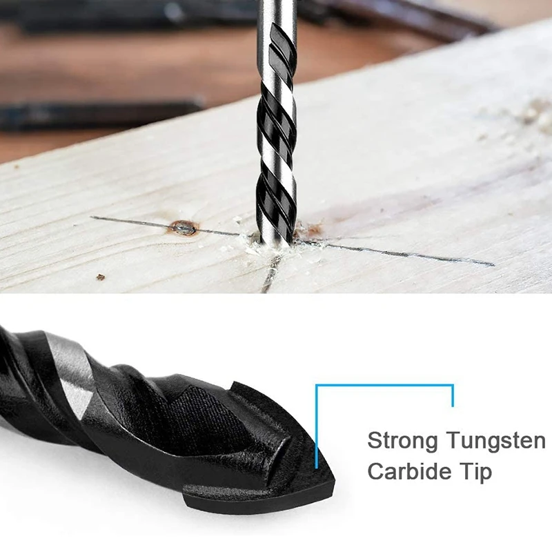 

15Pcs Drill Bit Set Tungsten Carbide Tip Drill Bits for Porcelain Ceramic Tile Concrete Plastic Masonry and Wood