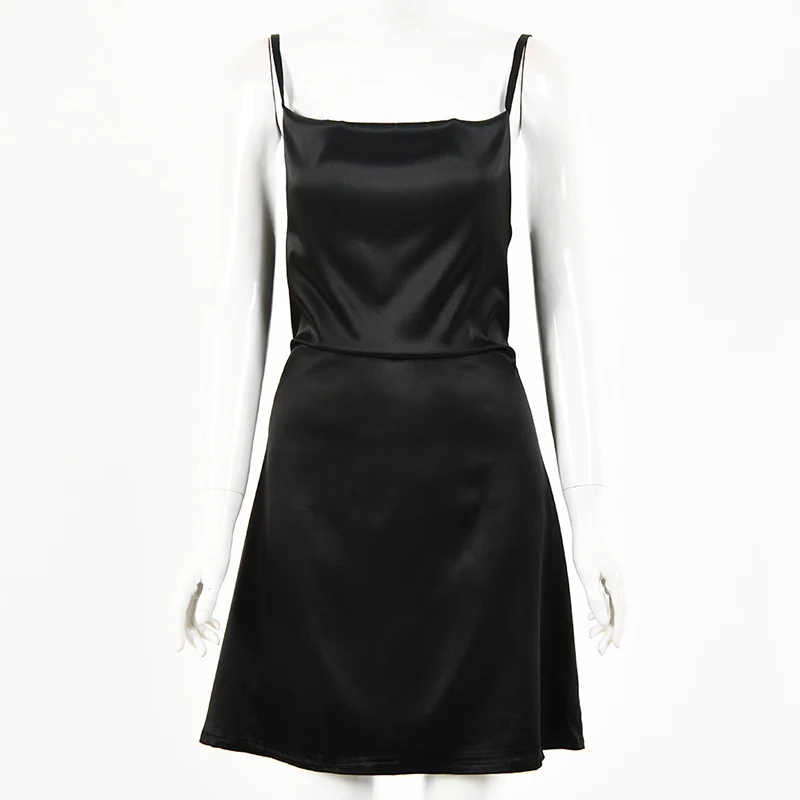 

White Sleeveless V Neck Sling Dress Women Spring Casual Backless Loose Mini Sexy Dress 2021 Female Club Party Outfit Vestidos