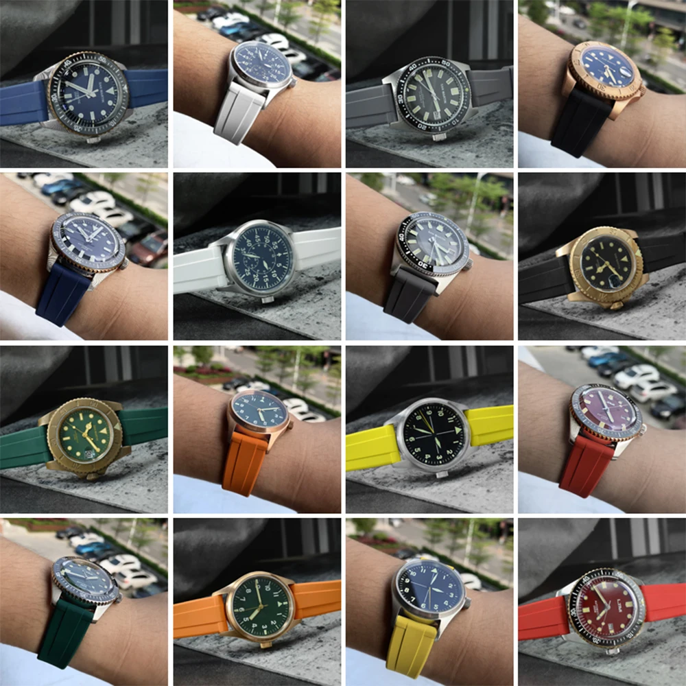 San Martin Rubber Strap Watch Parts 20mm 22mm Waterproof High Quality Wrist Strap Watch Band