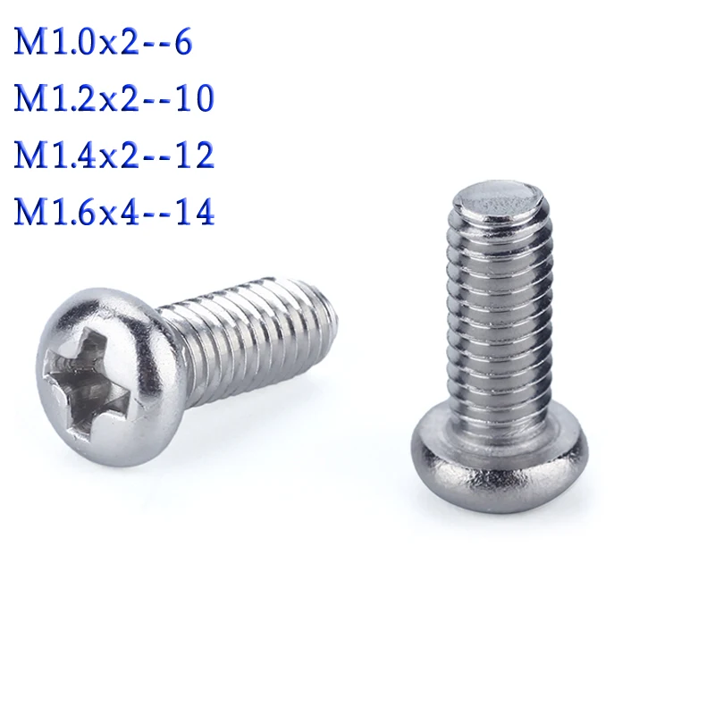 M1.0 M1.2 M1.4 M1.6 ISO7045 DIN7985 Нержавеющая сталь самонарезающие винты с круглой головкой