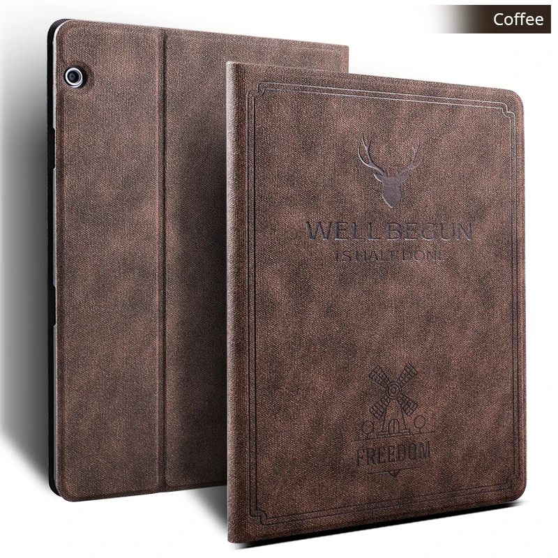 Coffee Чехол для huawei MediaPad T5 10 AGS2-L09/W09/L03 планшет Funda Ретро Складная подставка из искусственной кожи флип-чехол для huawei T5 10,1 чехол - Цвет: Coffee