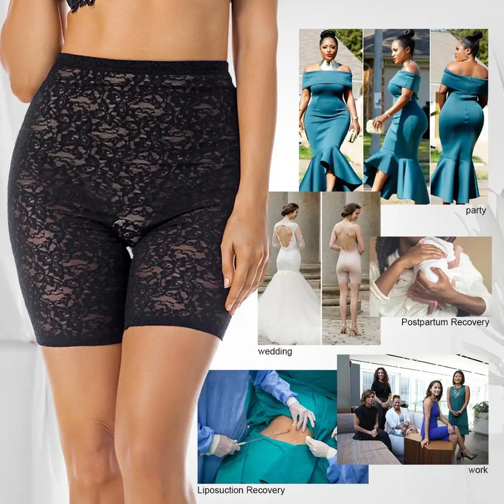 WonderBeauty Corset Secret Nude Sexy Sheer Lace Mesh Shapewear High-Waist Thigh Slimmer Butt Lifter Boyshort