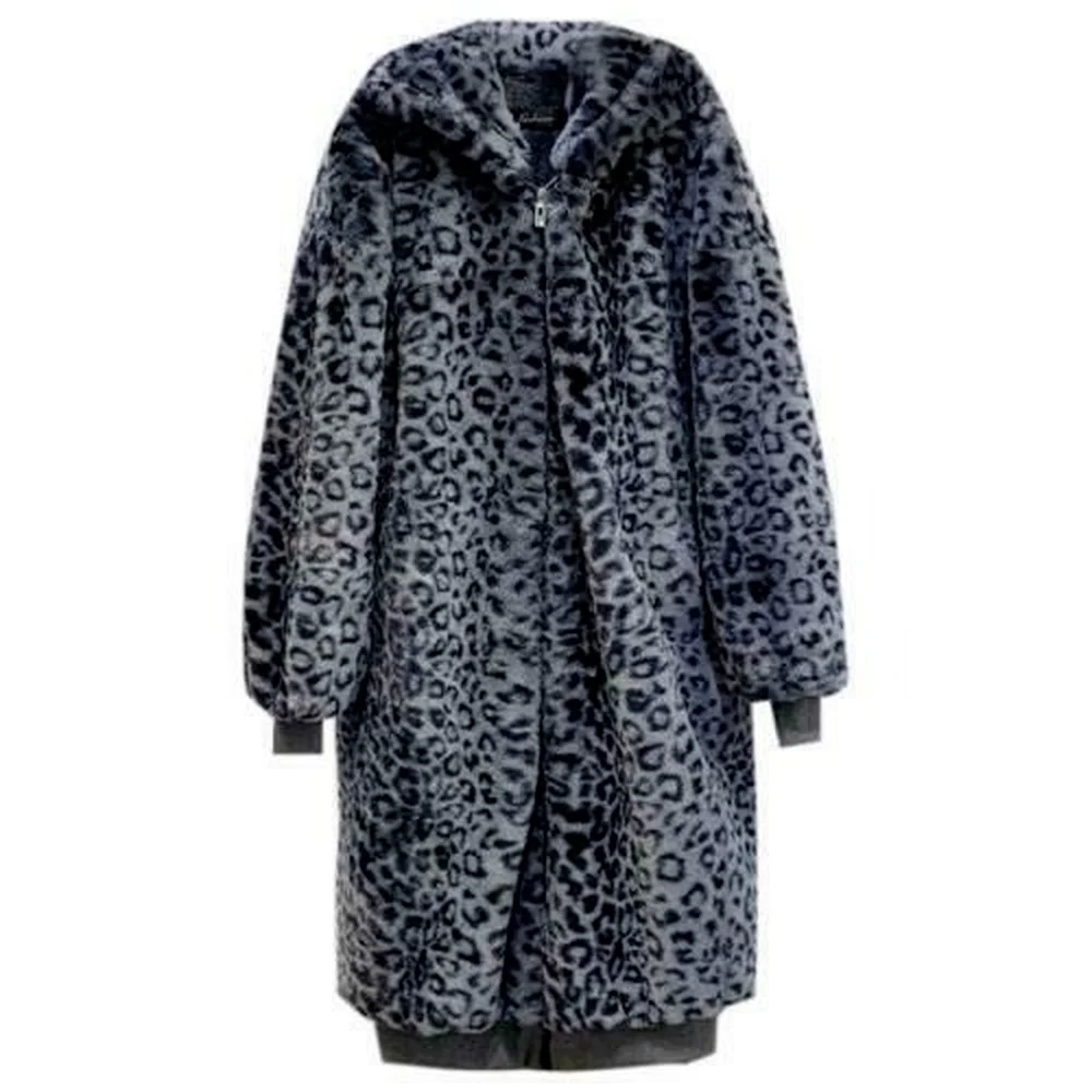 

Women Faux Fur Parka Coats Winter Warm Oversize Hooded New Long Overcoat Chic L